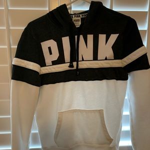 womens charcoal/white PINK hoodie size small